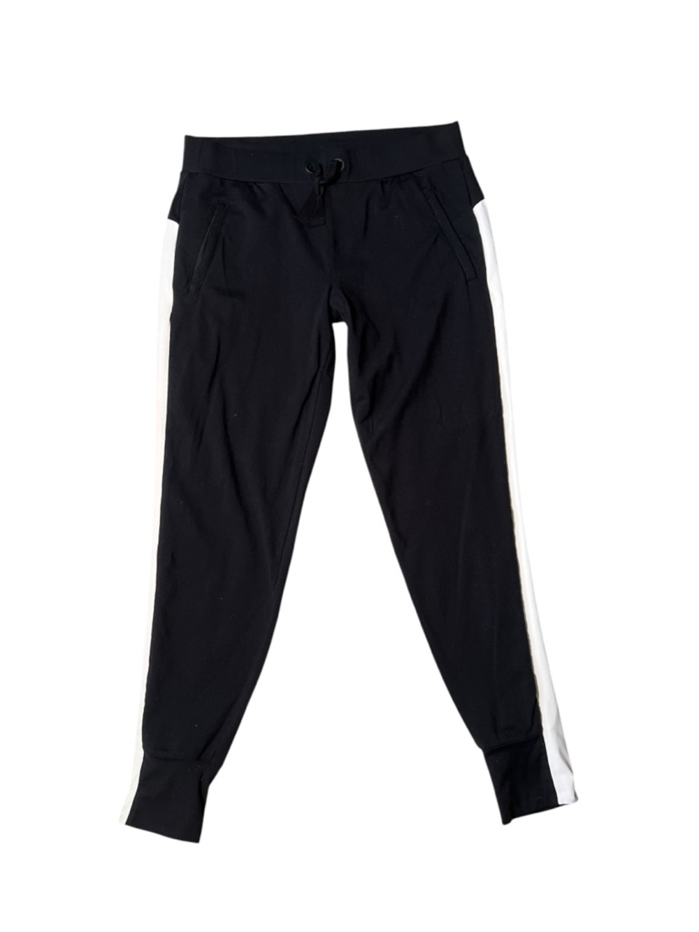 Women’s Small Athleta Black Jogger Pants with White Side Stripe